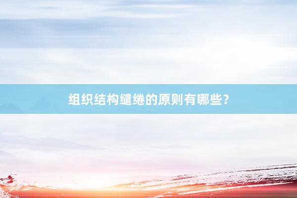 组织结构缱绻的原则有哪些？