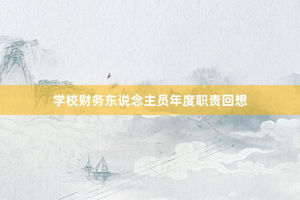 学校财务东说念主员年度职责回想